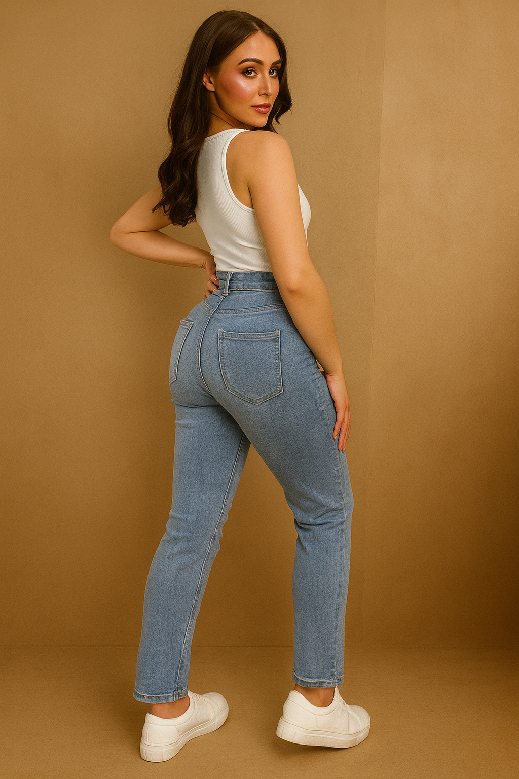 Wrinkled Effect Slim Faded Stretchy Jeans