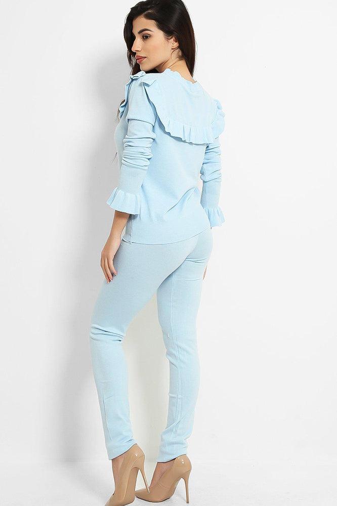 Frilled Neckline Bow Detail Set-SinglePrice