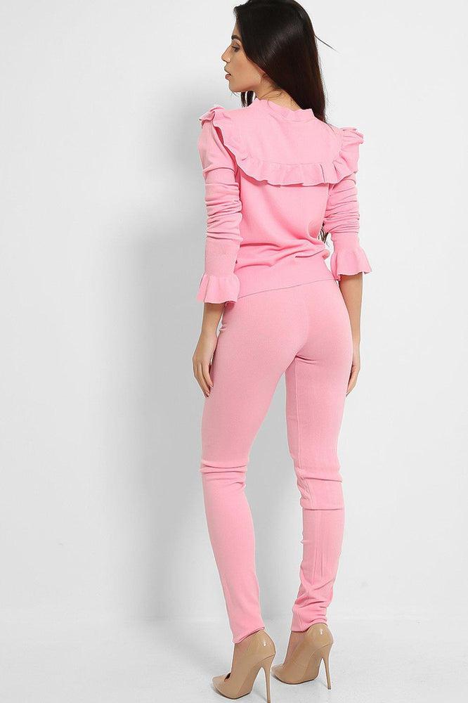 Frilled Neckline Bow Detail Set-SinglePrice