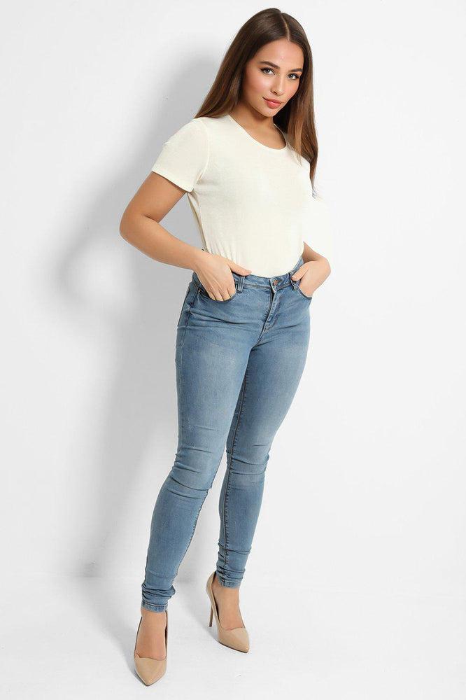 Classic Blue Curved Back Push Up Jeans-SinglePrice