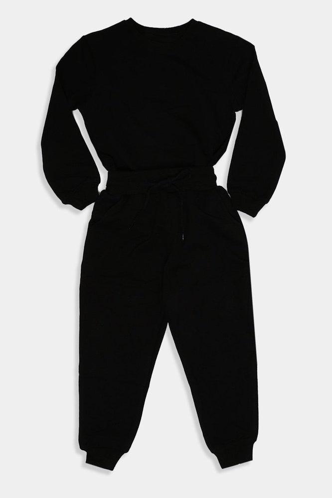 Black Cartoon Character Back Kids Tracksuit-SinglePrice