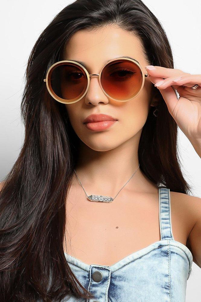 Large Round Retro Sunglasses-SinglePrice