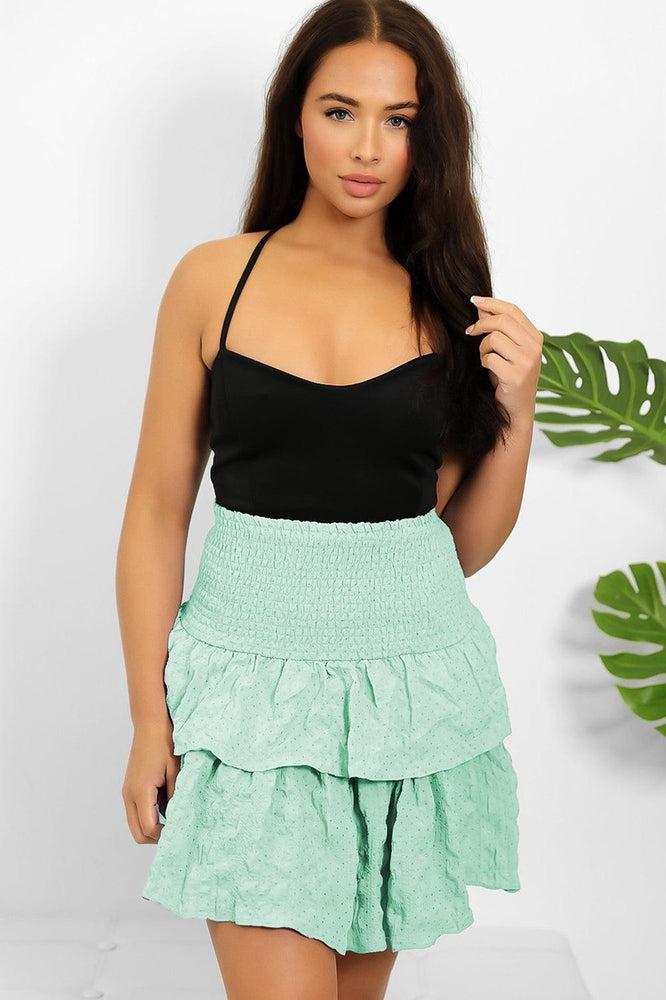 Gold Dots Layered Frills Skirt-SinglePrice