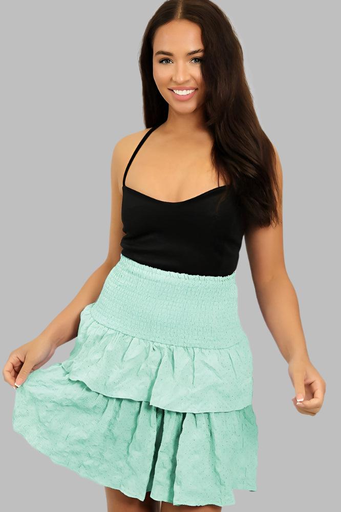 Gold Dots Layered Frills Skirt-SinglePrice