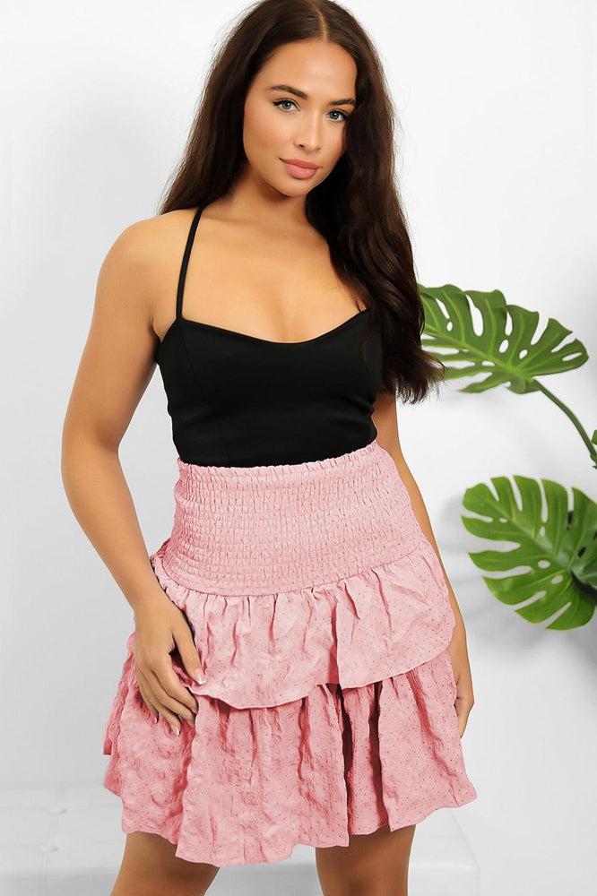 Gold Dots Layered Frills Skirt-SinglePrice