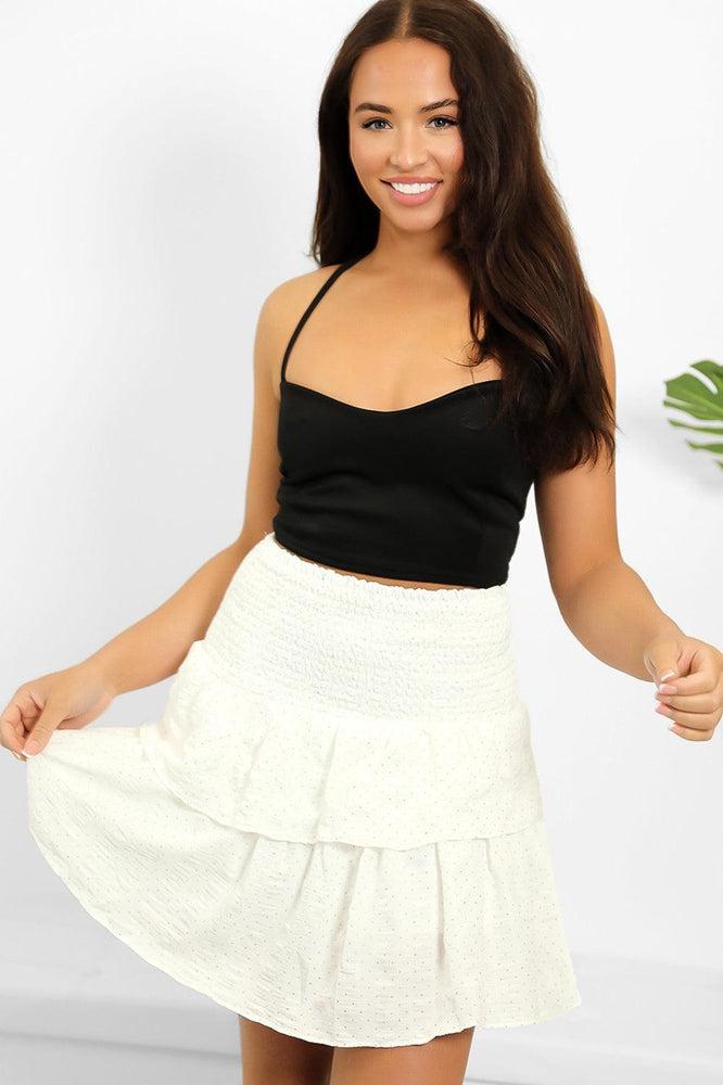 Gold Dots Layered Frills Skirt-SinglePrice