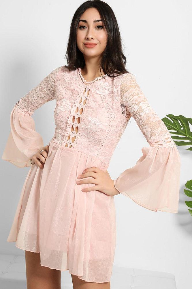 Lace And Shimmer Chiffon Dress-SinglePrice