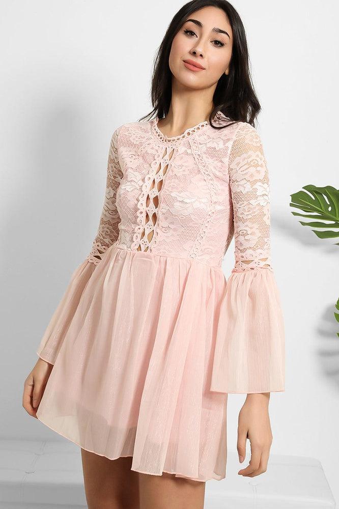 Lace And Shimmer Chiffon Dress-SinglePrice