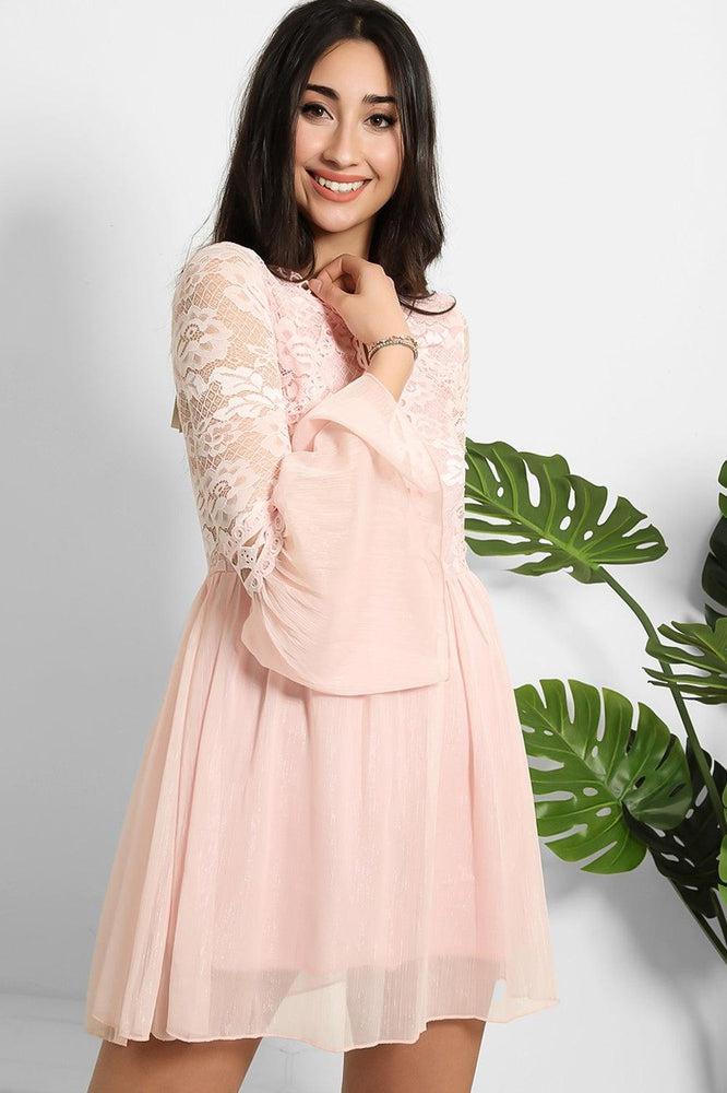 Lace And Shimmer Chiffon Dress-SinglePrice