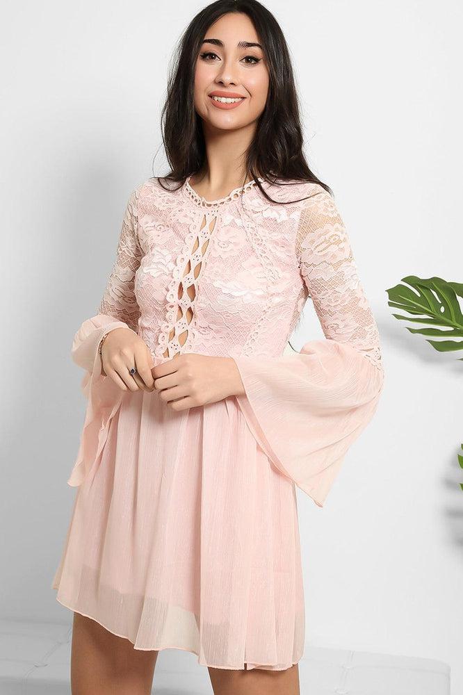 Lace And Shimmer Chiffon Dress-SinglePrice