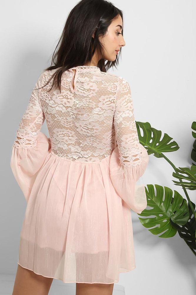 Lace And Shimmer Chiffon Dress-SinglePrice