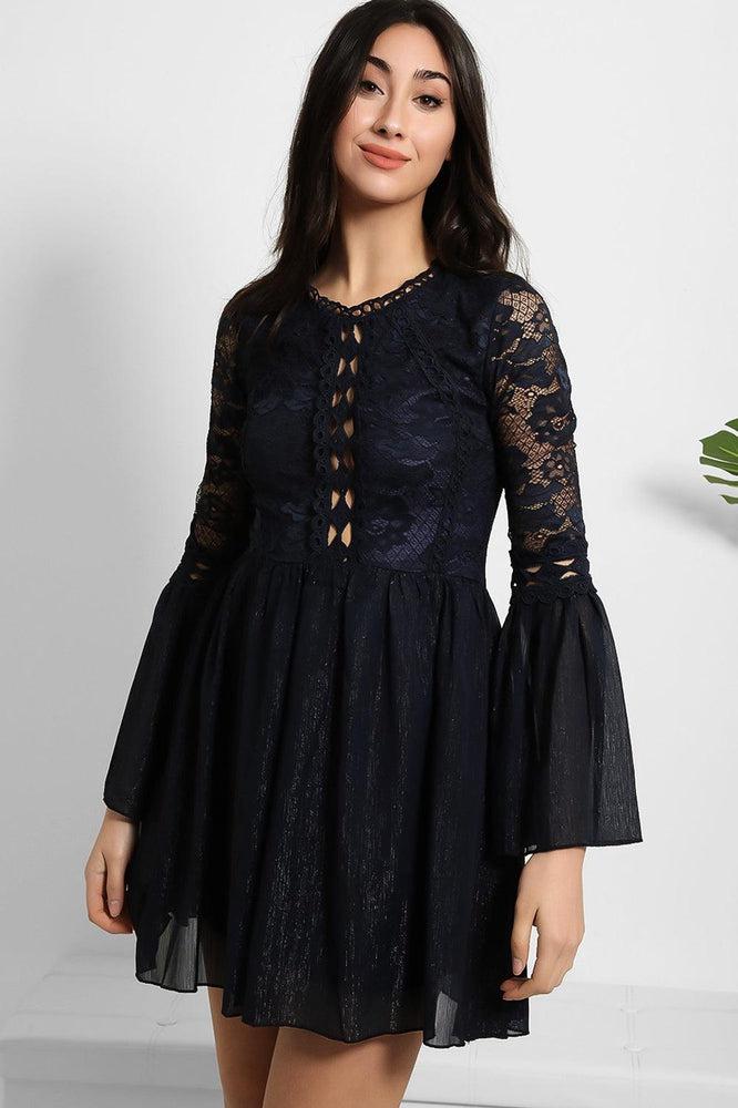 Lace And Shimmer Chiffon Dress-SinglePrice