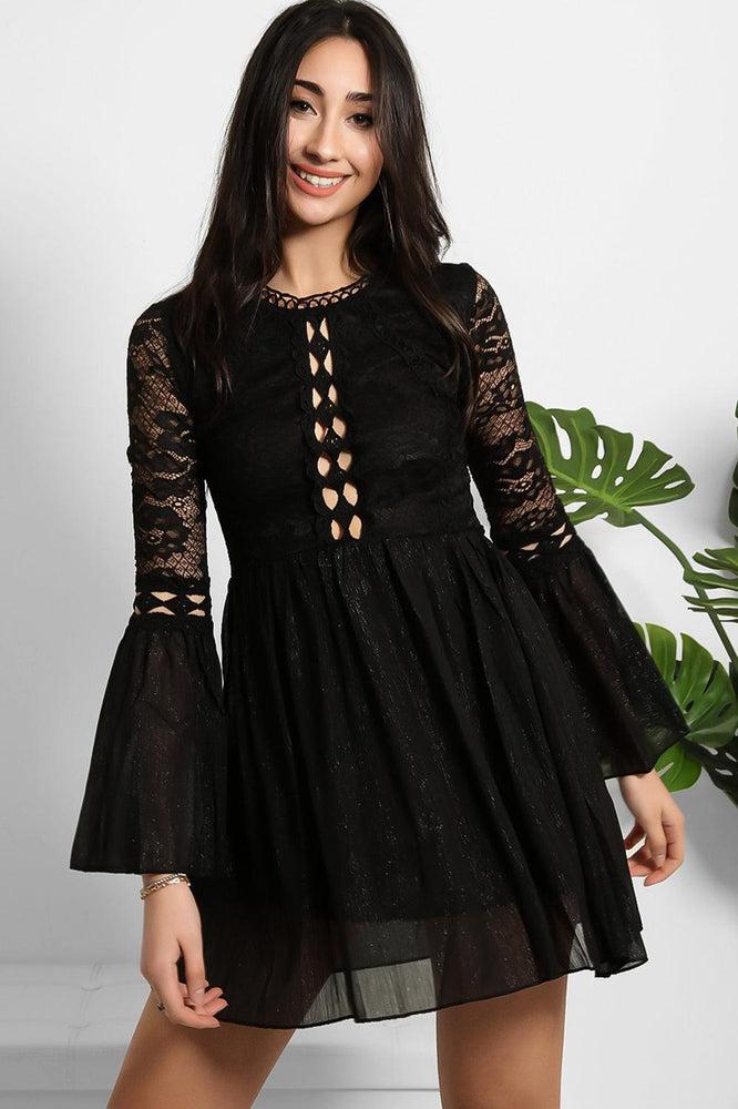 Lace And Shimmer Chiffon Dress-SinglePrice