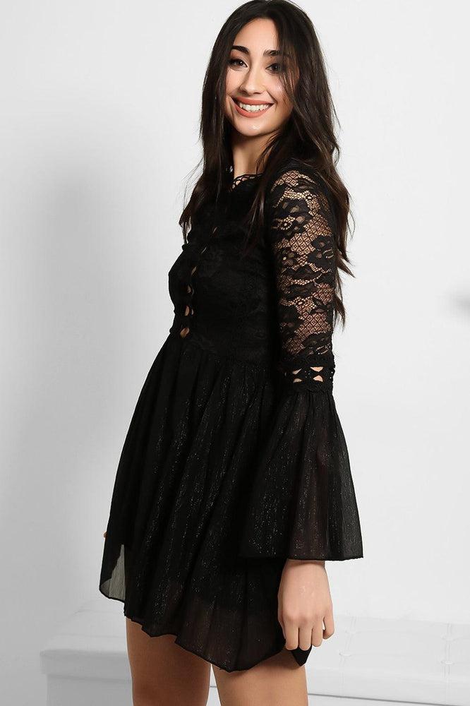 Lace And Shimmer Chiffon Dress-SinglePrice