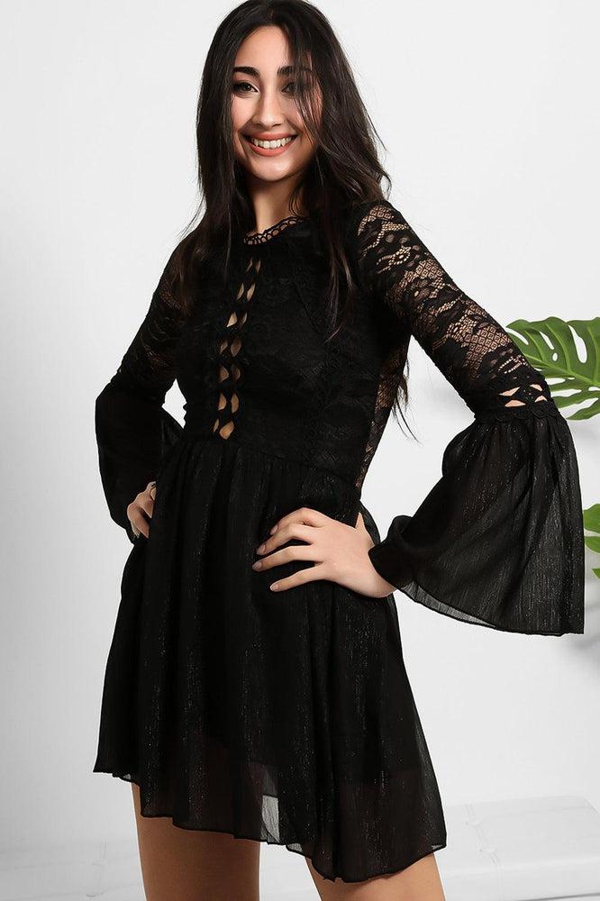 Lace And Shimmer Chiffon Dress-SinglePrice