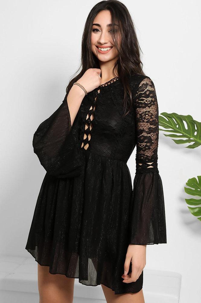 Lace And Shimmer Chiffon Dress-SinglePrice