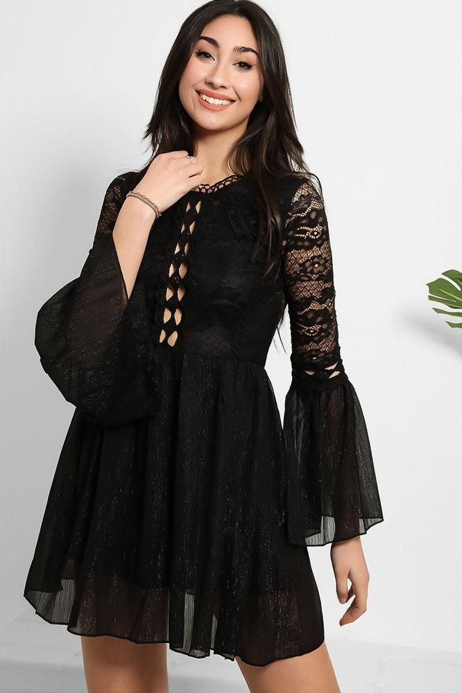 Lace And Shimmer Chiffon Dress-SinglePrice