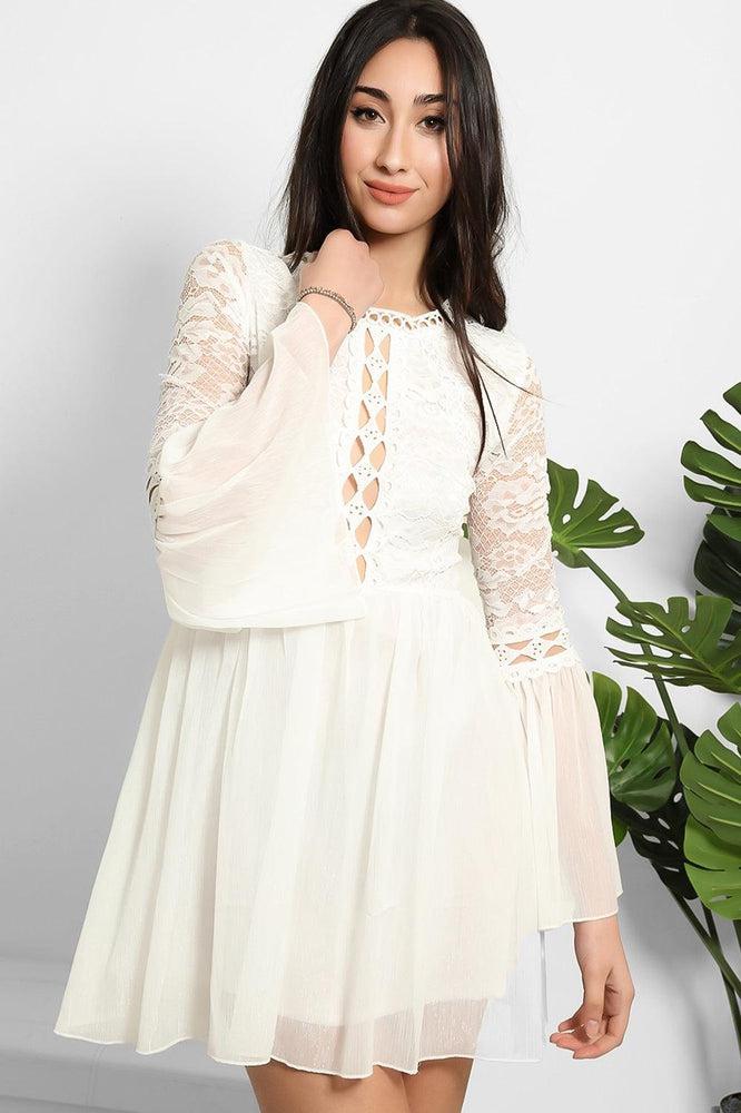 Lace And Shimmer Chiffon Dress-SinglePrice
