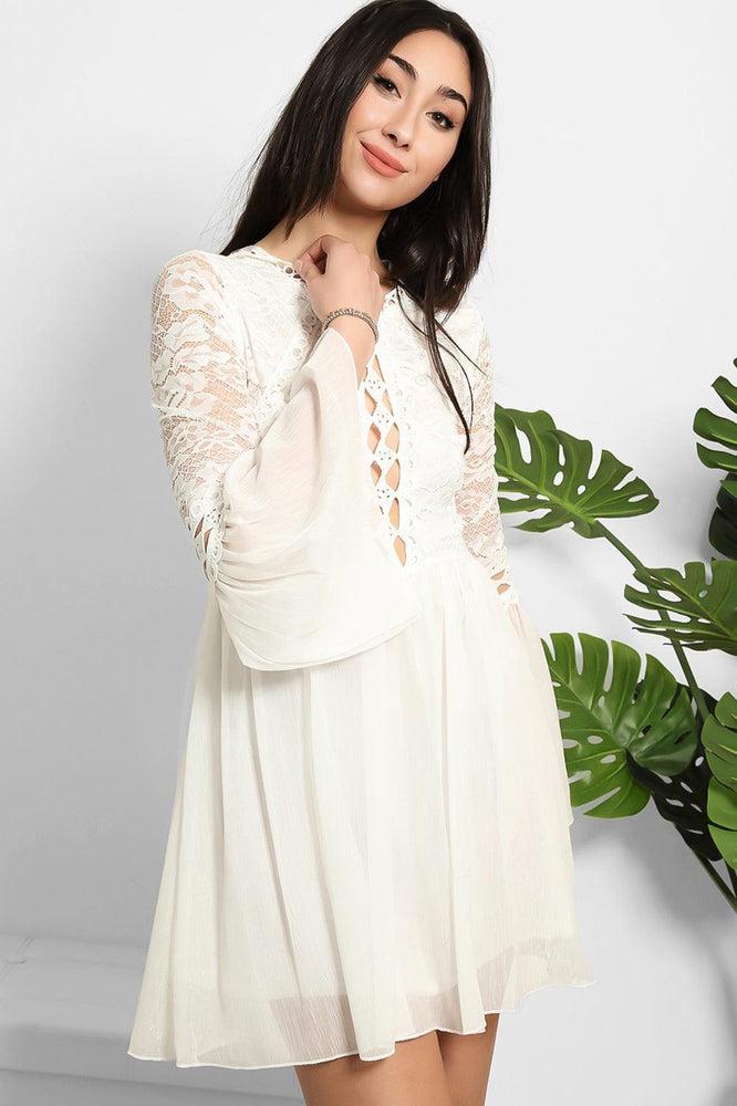 Lace And Shimmer Chiffon Dress-SinglePrice