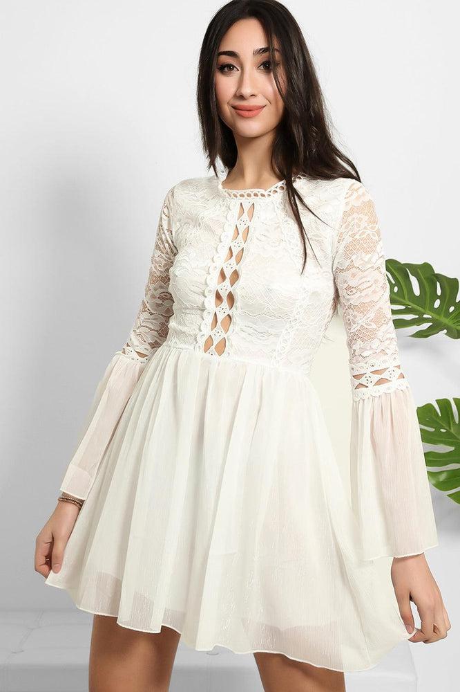 Lace And Shimmer Chiffon Dress-SinglePrice