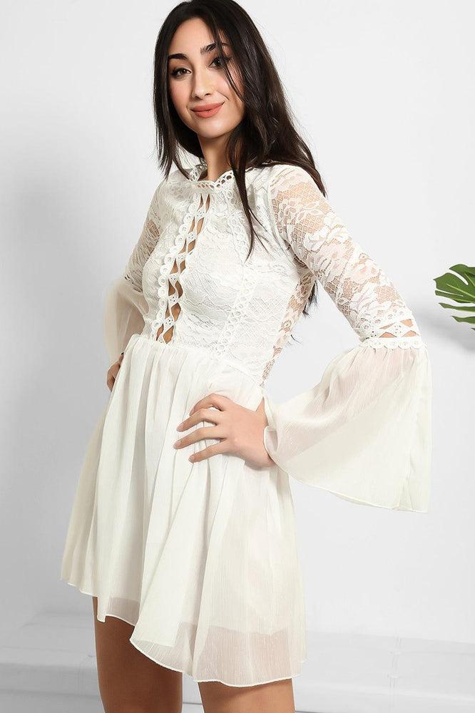 Lace And Shimmer Chiffon Dress-SinglePrice