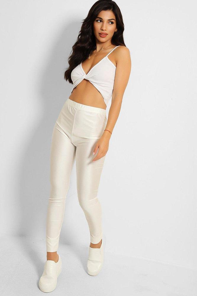 Ivory Wet Look Leggings-SinglePrice