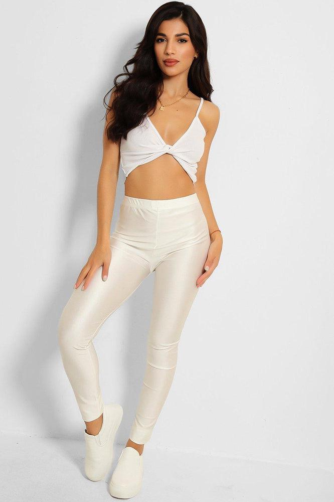 Ivory Wet Look Leggings-SinglePrice