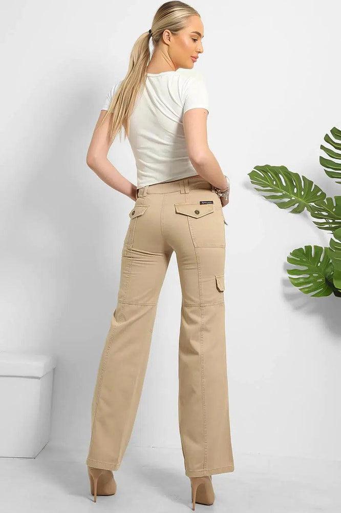 Distressed Pockets Heavy Duty Cargo Trousers-SinglePrice