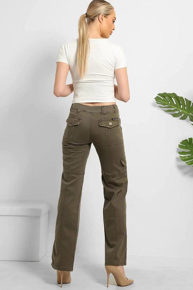 Distressed Pockets Heavy Duty Cargo Trousers-SinglePrice