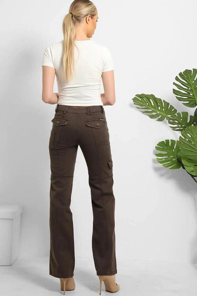 Distressed Pockets Heavy Duty Cargo Trousers-SinglePrice