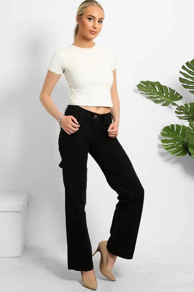 Distressed Pockets Heavy Duty Cargo Trousers-SinglePrice