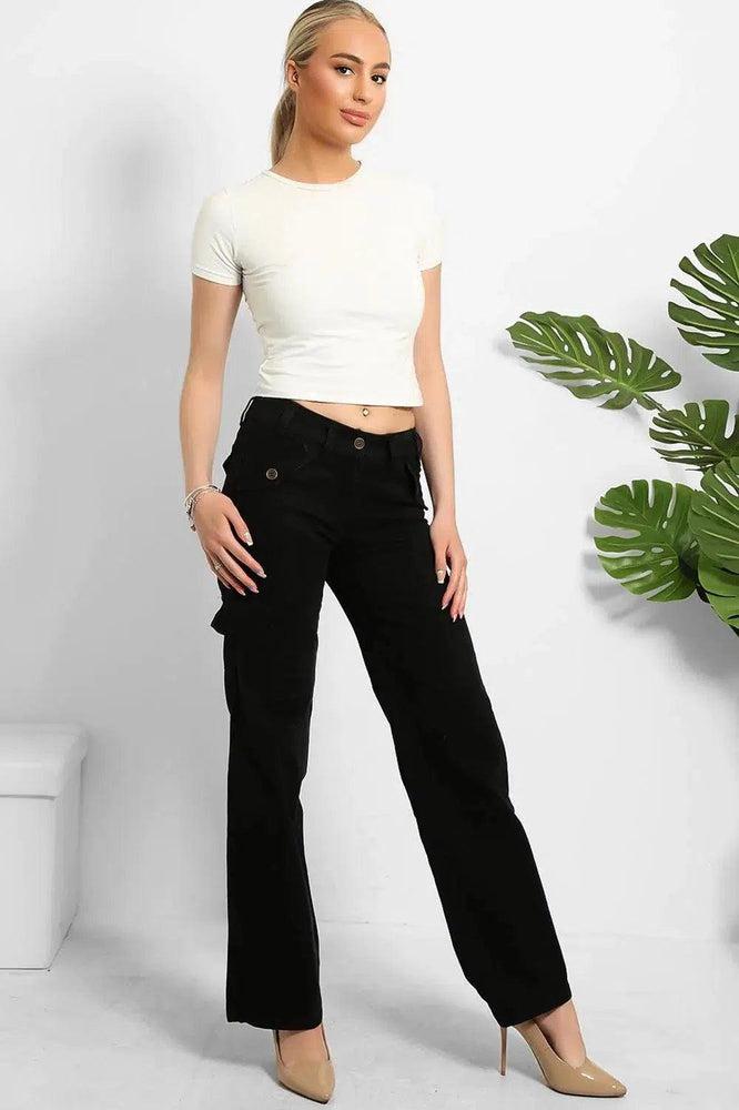 Distressed Pockets Heavy Duty Cargo Trousers-SinglePrice