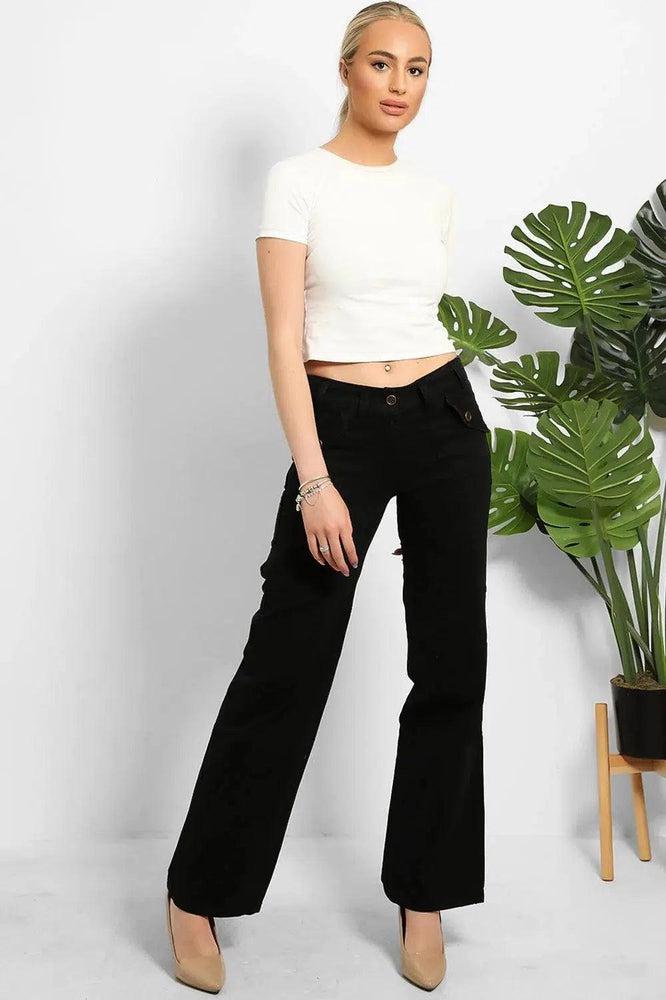 Distressed Pockets Heavy Duty Cargo Trousers-SinglePrice