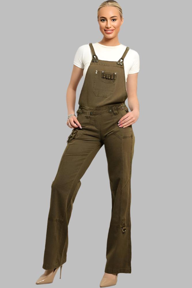Heavy Duty Denim Utility Pockets Dungarees-SinglePrice