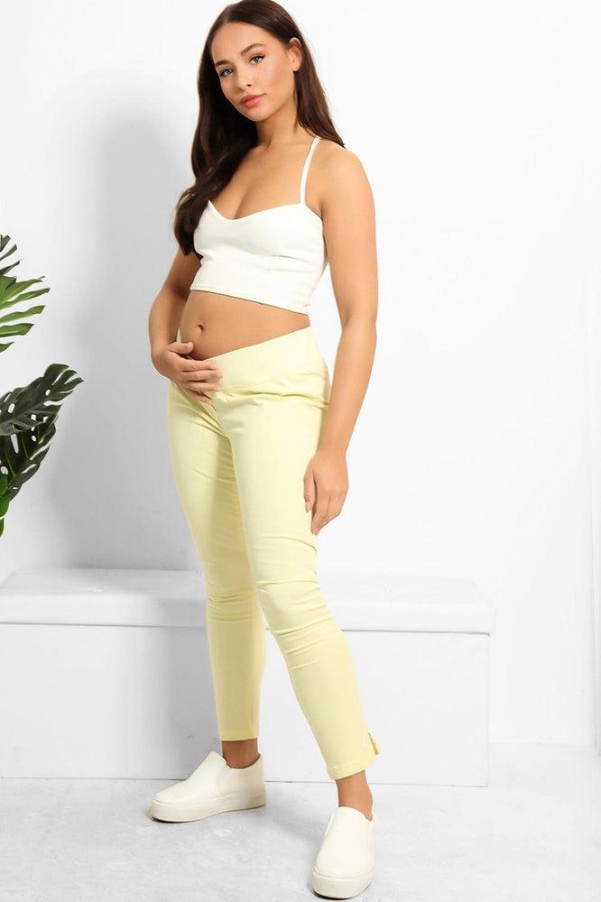 Under Bump Waist Cropped Maternity Trousers-SinglePrice