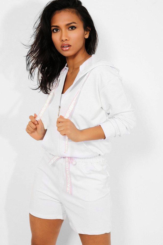 White Slogan Laces 3 Piece Tracksuit-SinglePrice
