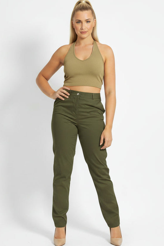 Wholesale Women’s Cotton Blend Lightweight Slacks Trousers (BOX OF 24)