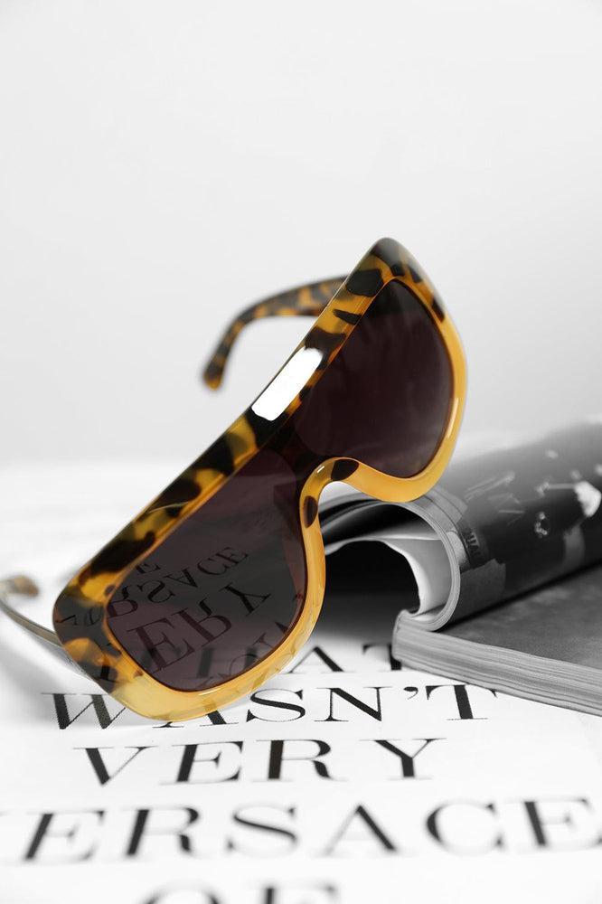 Large Straight Top Leopard Print Sunglasses-SinglePrice
