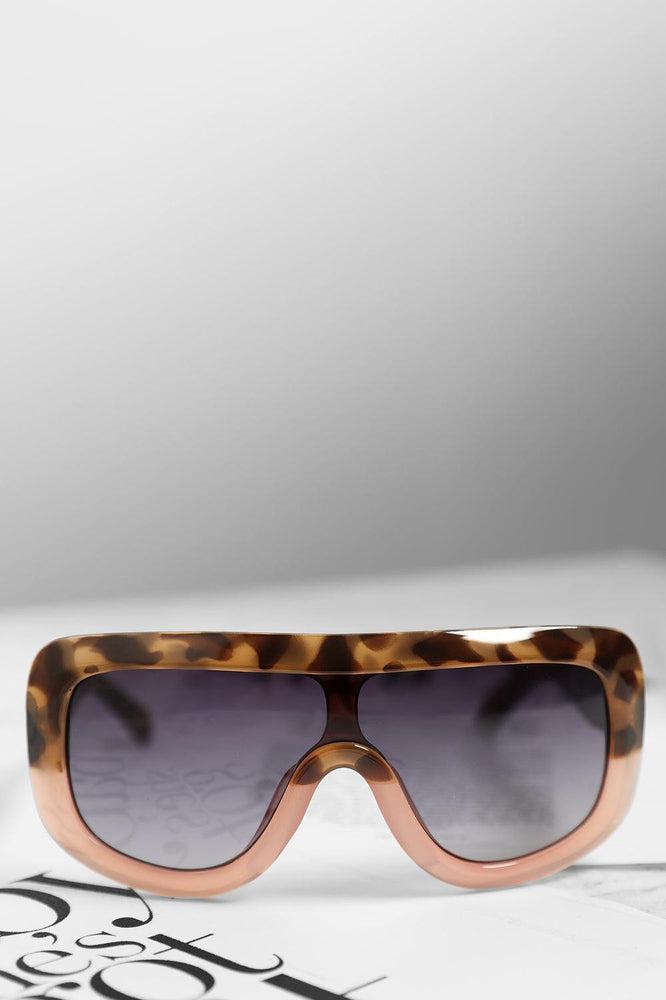 Large Straight Top Leopard Print Sunglasses-SinglePrice