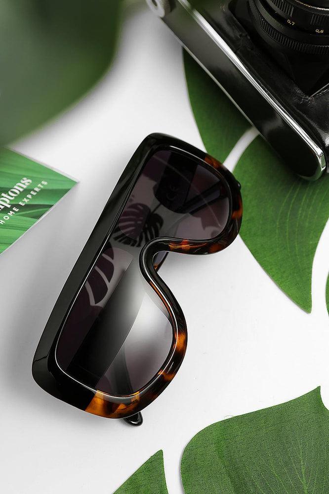 Large Straight Top Leopard Print Sunglasses-SinglePrice