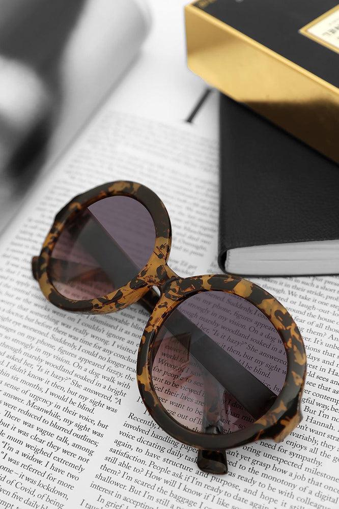 Large Round Marble Print Sunglasses-SinglePrice