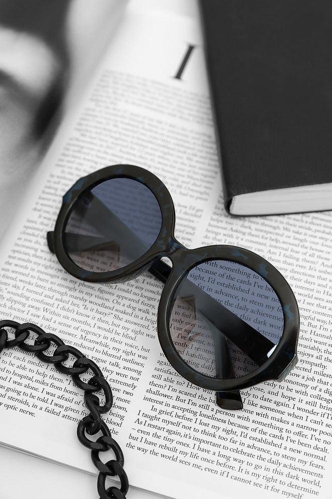 Large Round Marble Print Sunglasses-SinglePrice