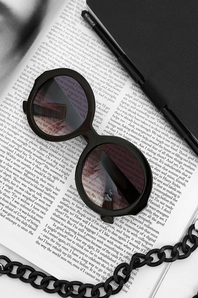 Large Round Marble Print Sunglasses-SinglePrice