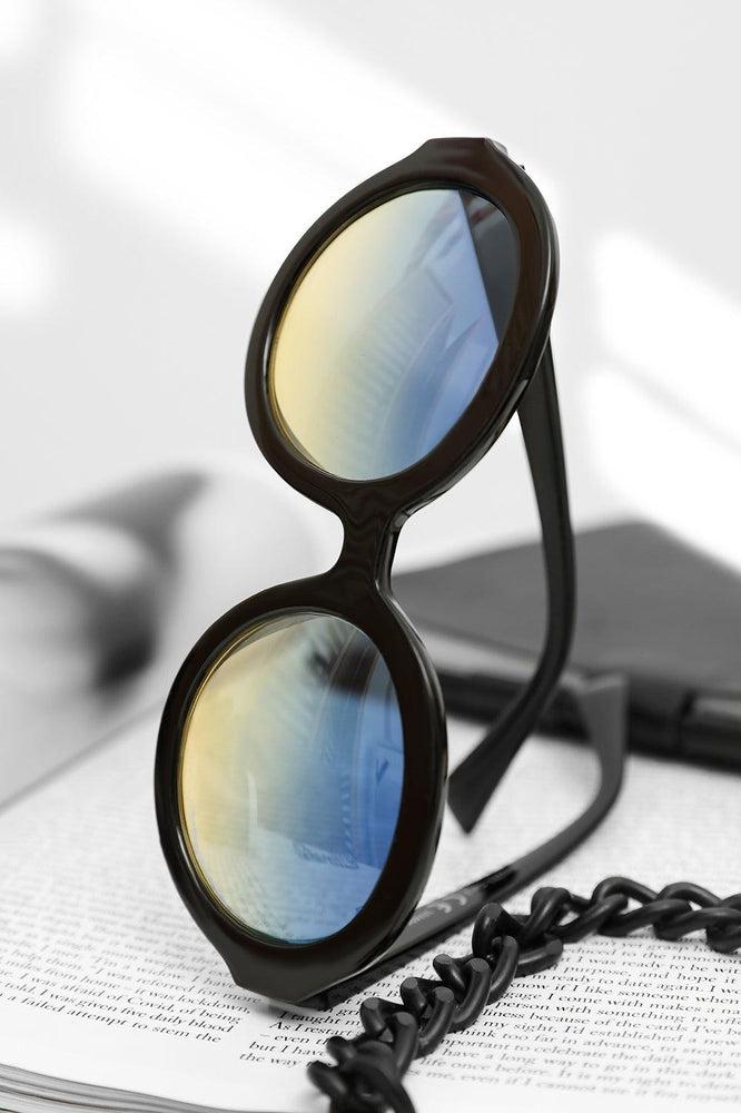 Large Round Marble Print Sunglasses-SinglePrice