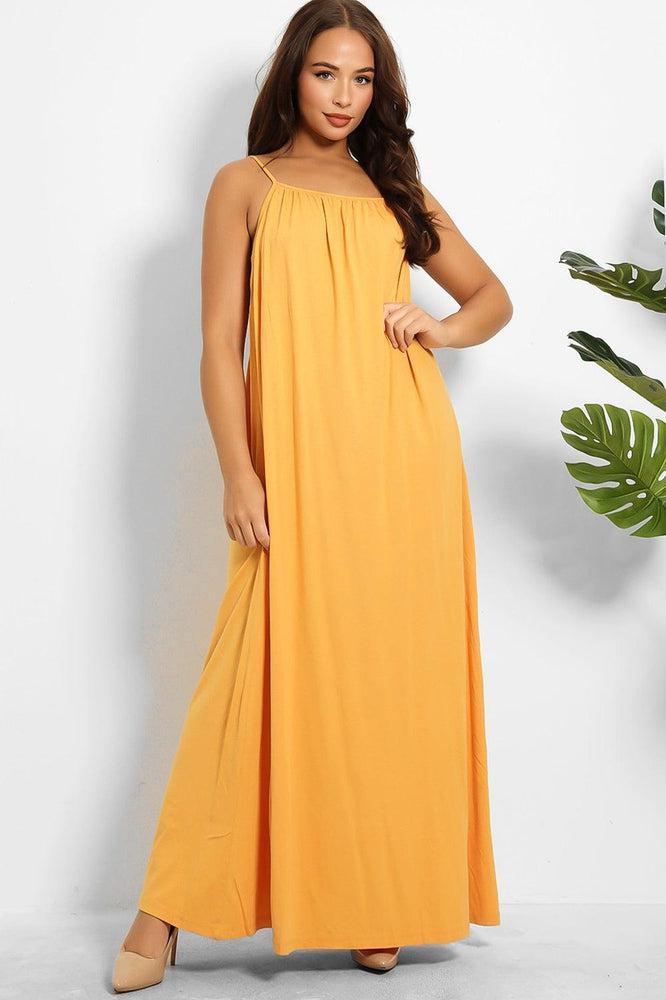 Strappy Low Back Cotton Maxi Sun Dress-SinglePrice
