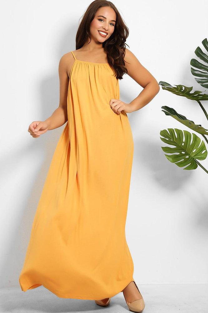 Strappy Low Back Cotton Maxi Sun Dress-SinglePrice
