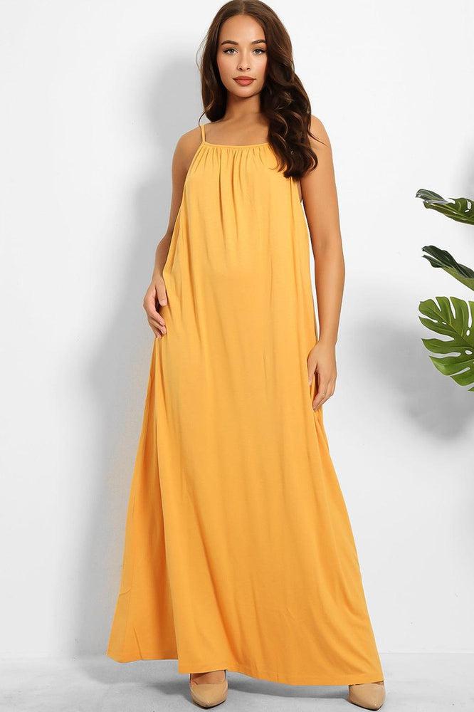 Strappy Low Back Cotton Maxi Sun Dress-SinglePrice
