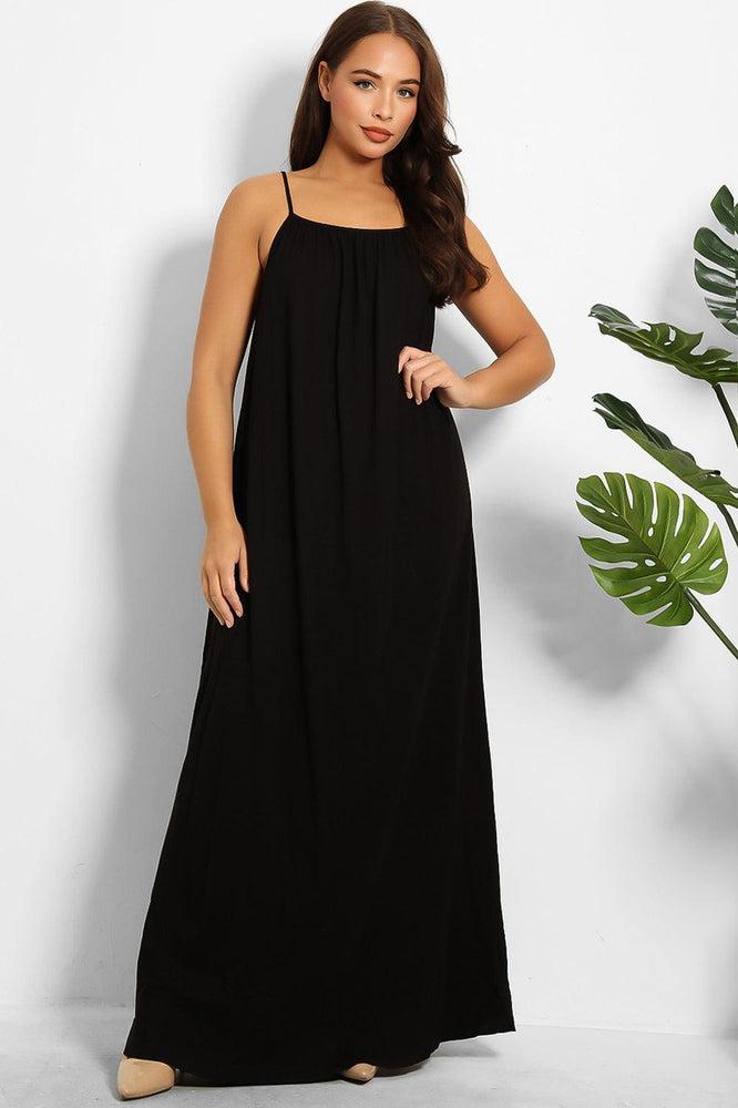 Strappy Low Back Cotton Maxi Sun Dress-SinglePrice