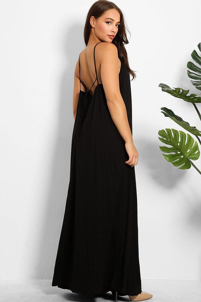 Strappy Low Back Cotton Maxi Sun Dress-SinglePrice