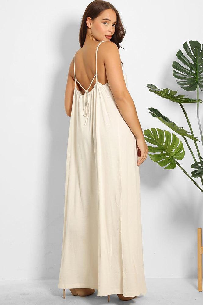 Strappy Low Back Cotton Maxi Sun Dress-SinglePrice